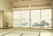 画像2: 高級織物襖紙 あかつき 4枚1組 三保の松原から富士山 襖絵 巾1ｍ×丈 2ｍ3cm ふすま張り替え 糸入りふすま紙 DIY リメイク 全国送料無料 (2)