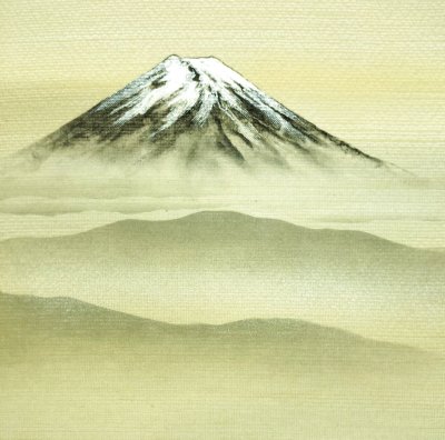 画像1: 高級織物襖紙 あかつき 4枚1組 三保の松原から富士山 襖絵 巾1ｍ×丈 2ｍ3cm ふすま張り替え 糸入りふすま紙 DIY リメイク 全国送料無料